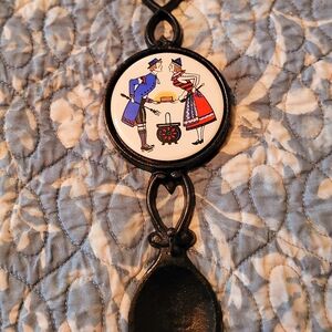 Decorative Cast Iron Trivet with Folk Art Design